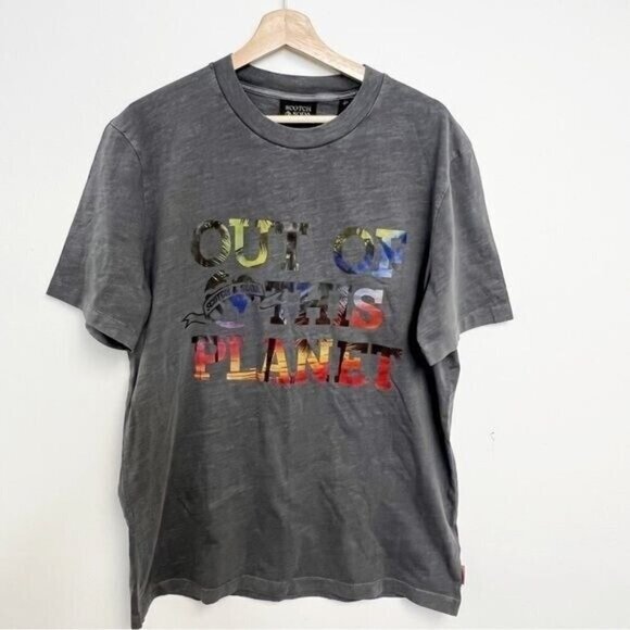 SCOTCH & SODA 100% cotton Graphic Garment-dyed graphic T-shirt Men Sz XL - Picture 2 of 11